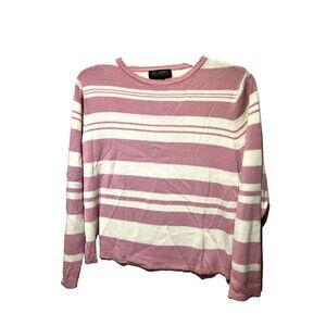 ALL POINTS By Reference Point PINK STRIPED SWEATER SIZE XL